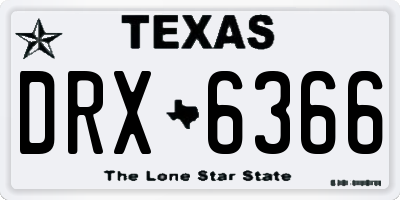 TX license plate DRX6366