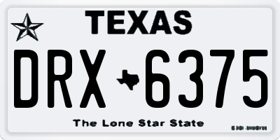 TX license plate DRX6375