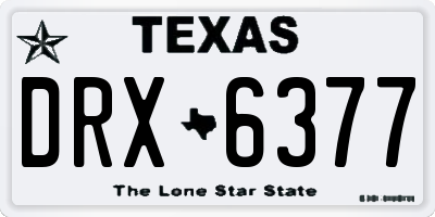 TX license plate DRX6377