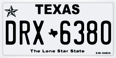 TX license plate DRX6380