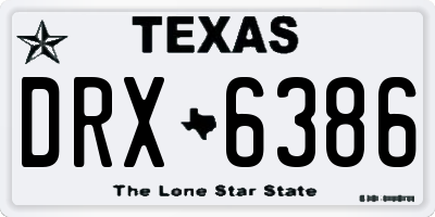 TX license plate DRX6386