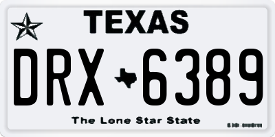 TX license plate DRX6389