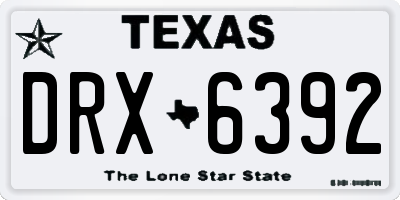 TX license plate DRX6392
