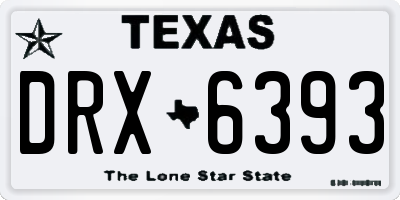 TX license plate DRX6393