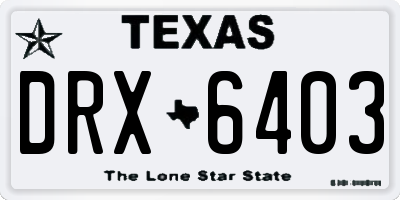 TX license plate DRX6403