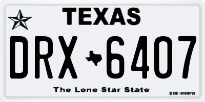 TX license plate DRX6407