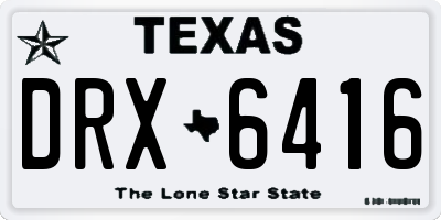 TX license plate DRX6416