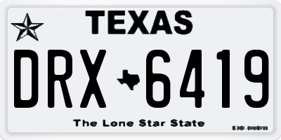 TX license plate DRX6419