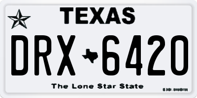 TX license plate DRX6420