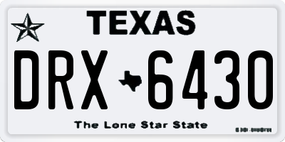 TX license plate DRX6430
