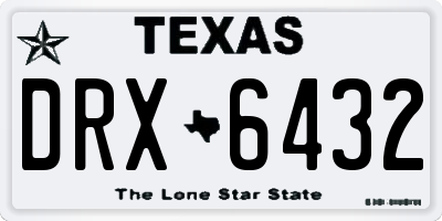 TX license plate DRX6432