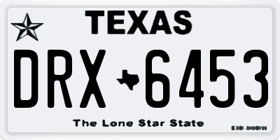 TX license plate DRX6453