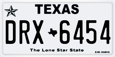 TX license plate DRX6454