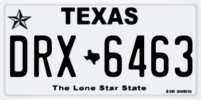 TX license plate DRX6463