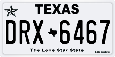 TX license plate DRX6467