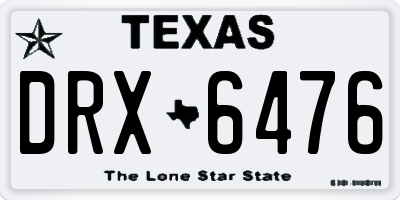 TX license plate DRX6476