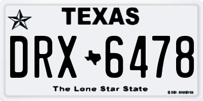 TX license plate DRX6478