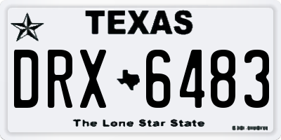 TX license plate DRX6483