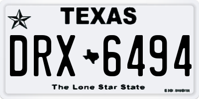 TX license plate DRX6494
