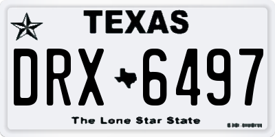 TX license plate DRX6497