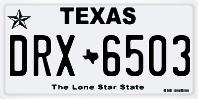 TX license plate DRX6503