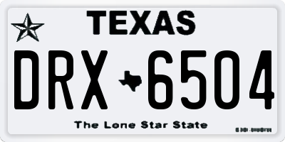 TX license plate DRX6504