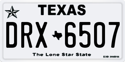 TX license plate DRX6507