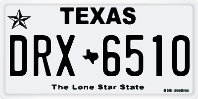 TX license plate DRX6510