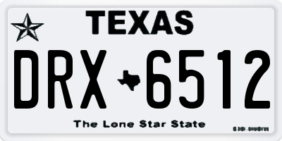 TX license plate DRX6512