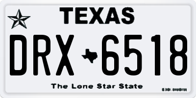 TX license plate DRX6518