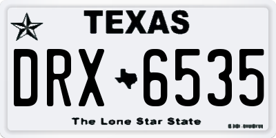 TX license plate DRX6535