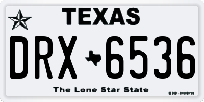 TX license plate DRX6536