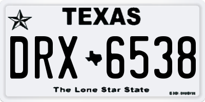 TX license plate DRX6538
