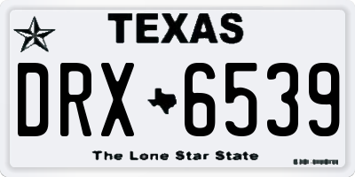 TX license plate DRX6539