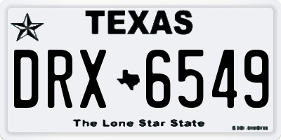 TX license plate DRX6549