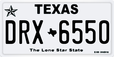 TX license plate DRX6550