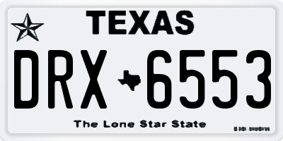 TX license plate DRX6553