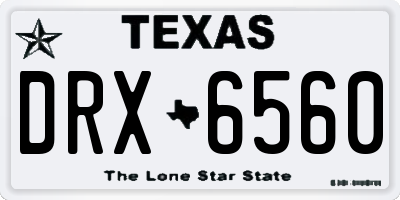 TX license plate DRX6560