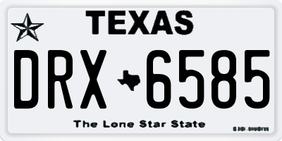 TX license plate DRX6585