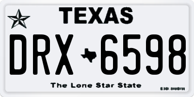 TX license plate DRX6598