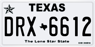 TX license plate DRX6612