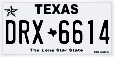 TX license plate DRX6614