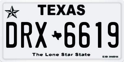 TX license plate DRX6619