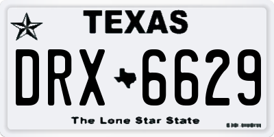 TX license plate DRX6629