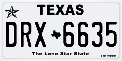 TX license plate DRX6635