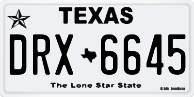 TX license plate DRX6645