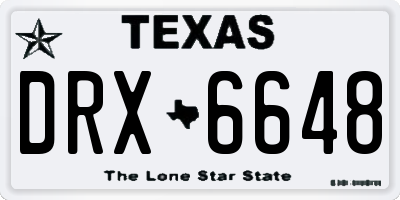 TX license plate DRX6648