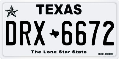 TX license plate DRX6672