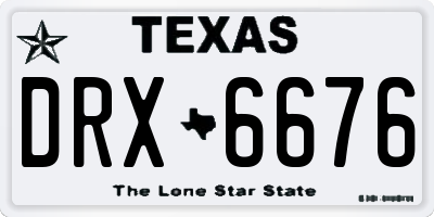 TX license plate DRX6676