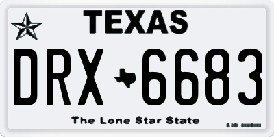 TX license plate DRX6683